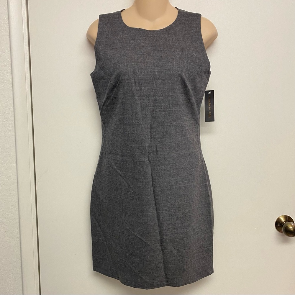 NWT Barneys New York Italy gray shift‎ wool dress 6.